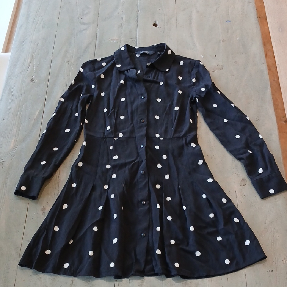 & Other Stories Black and White Polka Dot Shirt Dress